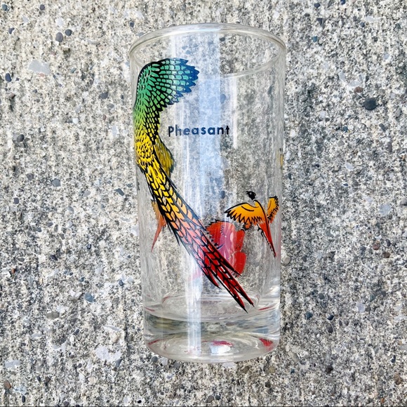 Vintage Hazel Atlas colorful pheasant tumbler glass - Picture 7 of 8